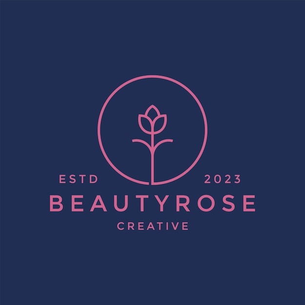 Rosa logo flor vector icono ilustración