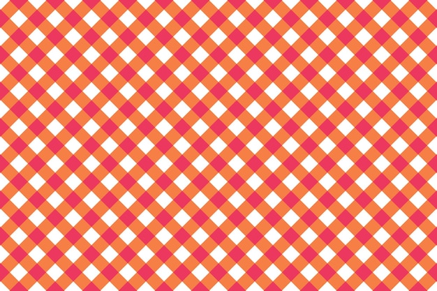 Rosa naranja y blanco guinga edredón cuadrados checker plaid vector textura