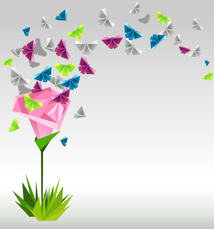 Vector rosa de papel