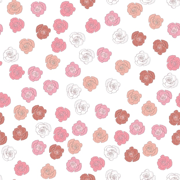 Rosa de patrones sin fisuras y flores de peonía Cosméticos de confeti boda hermoso fondo de flores
