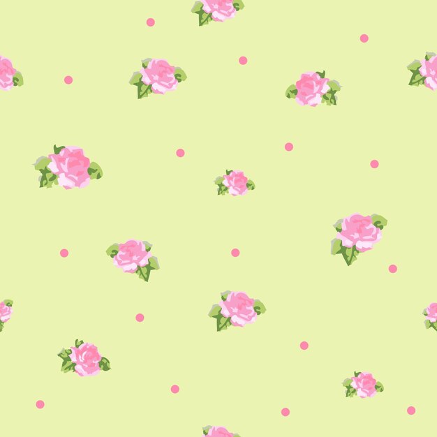 Rosa y puntos patrón sin costuras