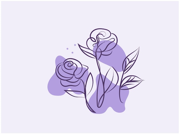una rosa púrpura y blanca con una flor púrpura