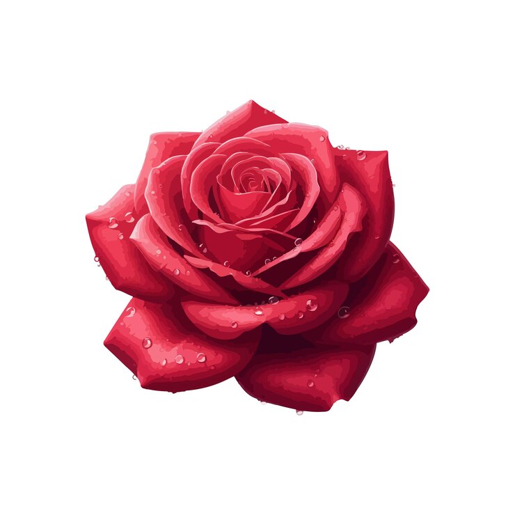 una rosa roja con gotas de agua en ella