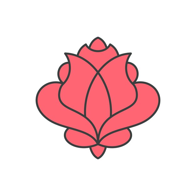 Rosa romántico decorativo rosa flor elegante pétalos pop art groovy camiseta imprimir vector dibujos animados