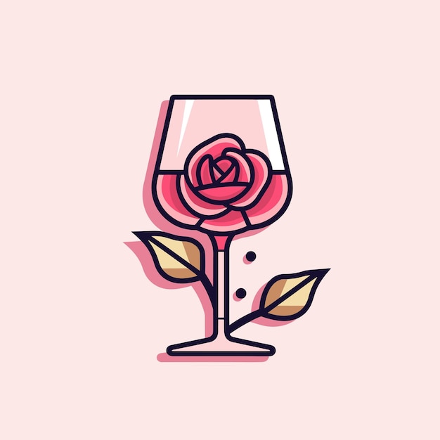 Una rosa rosa en un vaso con una rosa dentro.