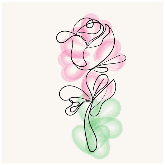 una rosa rosada con colores verdes y rosados