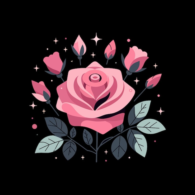 Rosa rosada Vector de la rosa