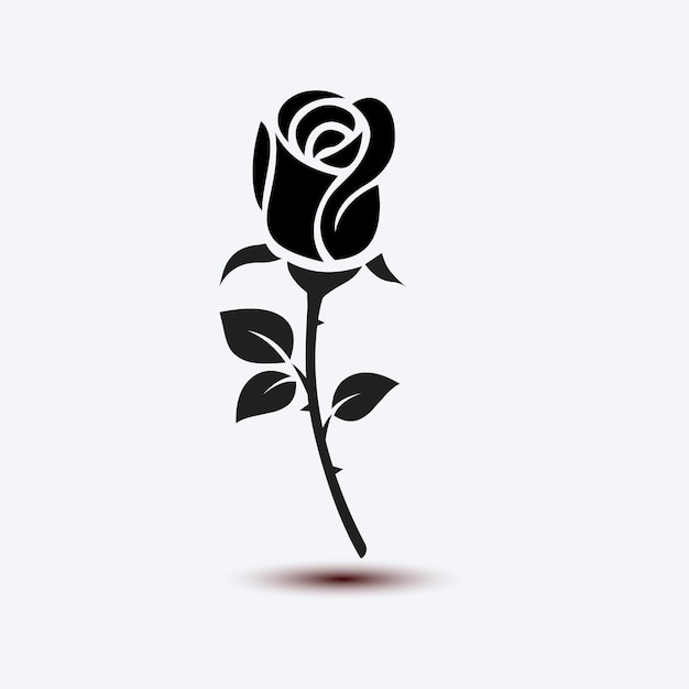 Rosa silueta monocromo vector símbolo ilustración aislada