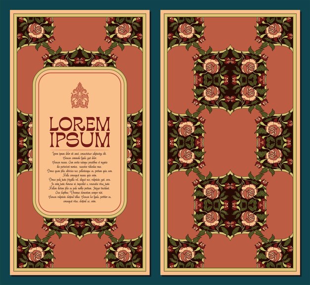 Rosa vectorial elegante lujo ornamental fondo islámico con patrón floral