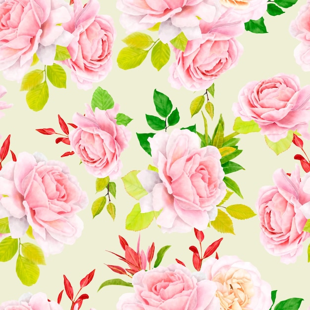 rosas florales con elegante patrón transparente de color suave
