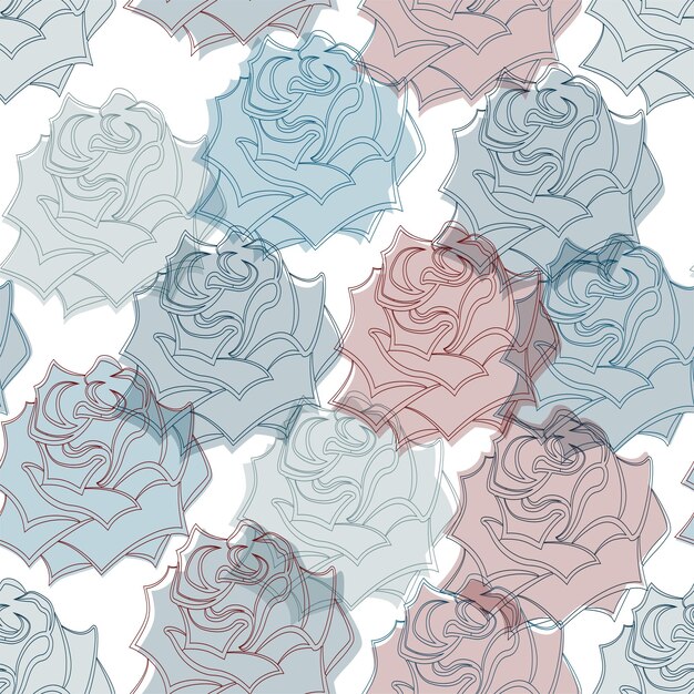 Rosas multicolores con un patrón sin costuras