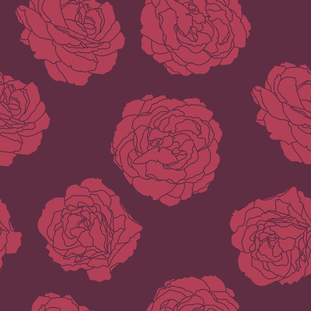 Rosas rojas oscuras con patrón de borgoña