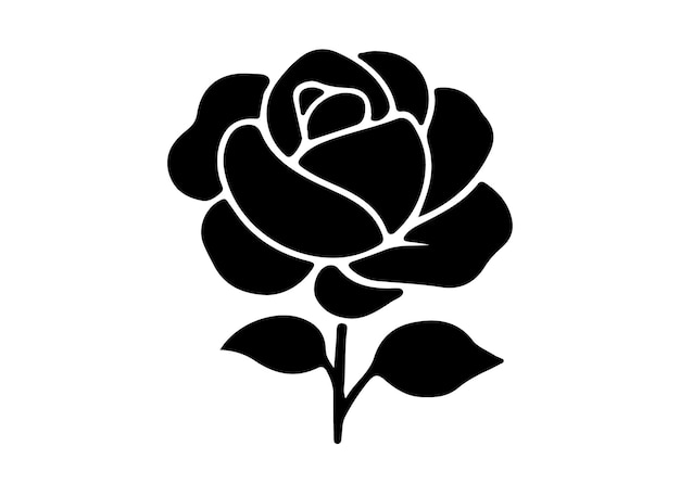 rosas siluetas conjunto vectorial conjunto de rosas decorativas con hojas