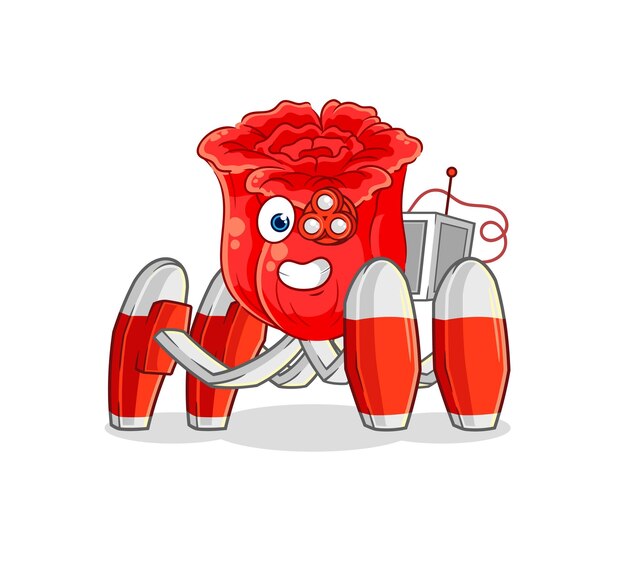 Rose futuro robot vector personaje de dibujos animados