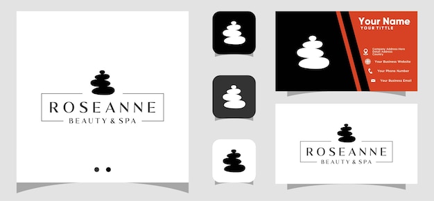 Roseanne belleza y spa diseño de logotipo y plantilla de tarjeta de visita