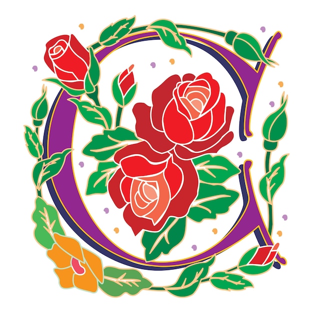 Rosette Initial Caps Font Mayúscula C vector diseño