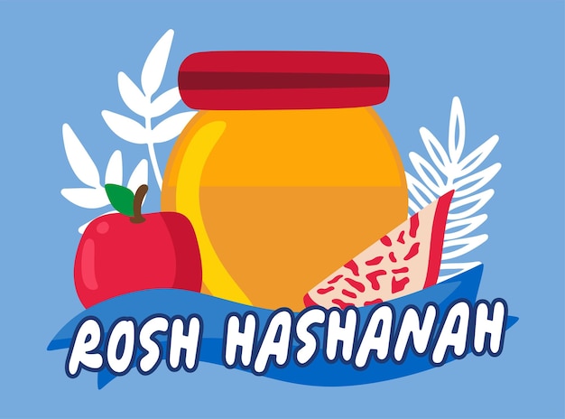 Rosh Hashanah año nuevo judío con frutas