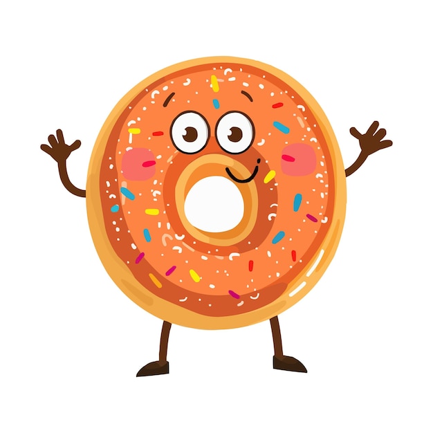 una rosquilla con una cara graciosa y una cara gracioso