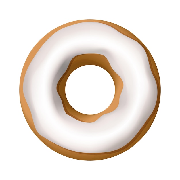 Vector rosquilla con glaseado blanco en honor del 4 de julio, día de la independencia, dona 3d volumétrica