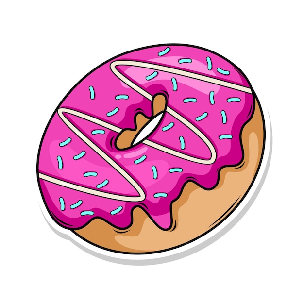 una rosquilla rosa con glaseado rosa y una salpicadura rosa en la parte superior