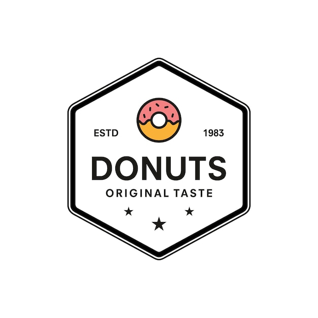 rosquillas con estilo lineal icona de logotipo plantilla de diseño ilustración vectorial