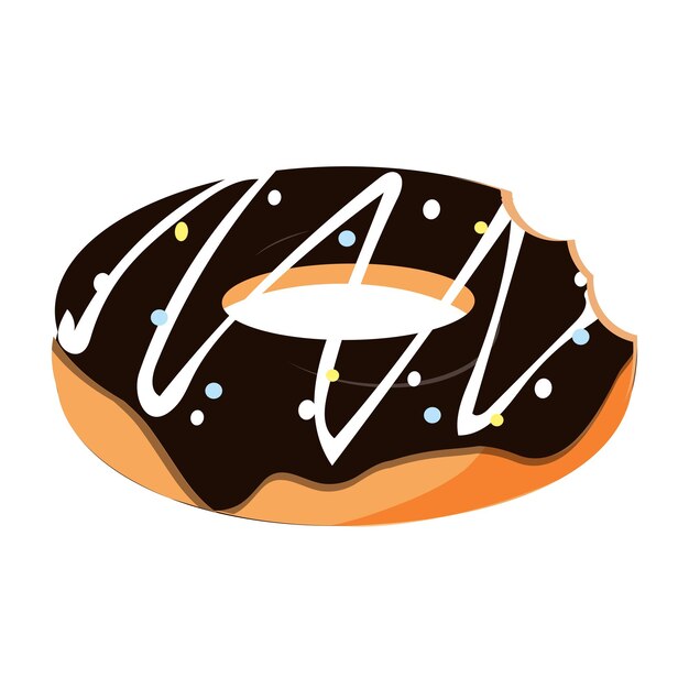 Rosquillas mordidas y comidas a medias trozos de rosquillas Desierto rosquilla mordida Ilustración vectorial