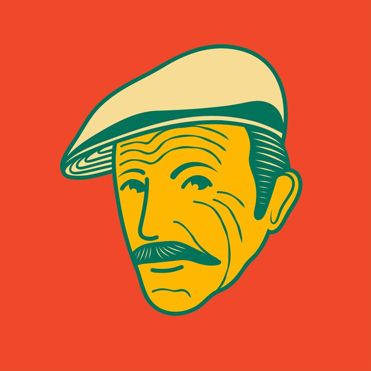Vector el rostro del anciano avatar ilustración diseño gráfico 8