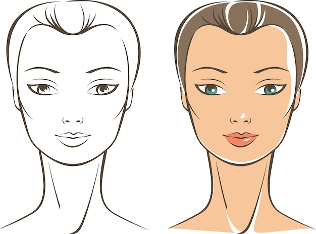 Vector rostro femenino puro