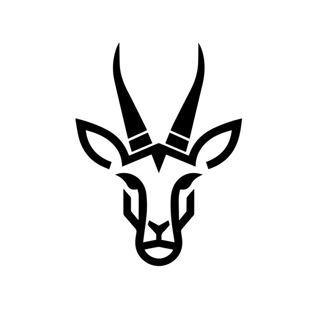 Vector rostro del logotipo de la gacela