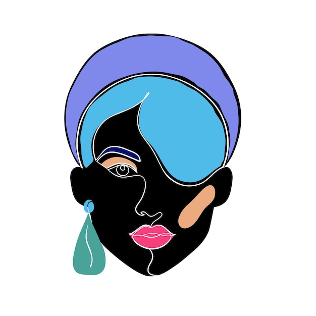 Rostro de mujer en estilo minimalista moderno