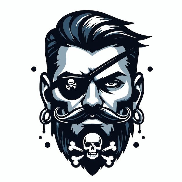 Vector el rostro del pirata.