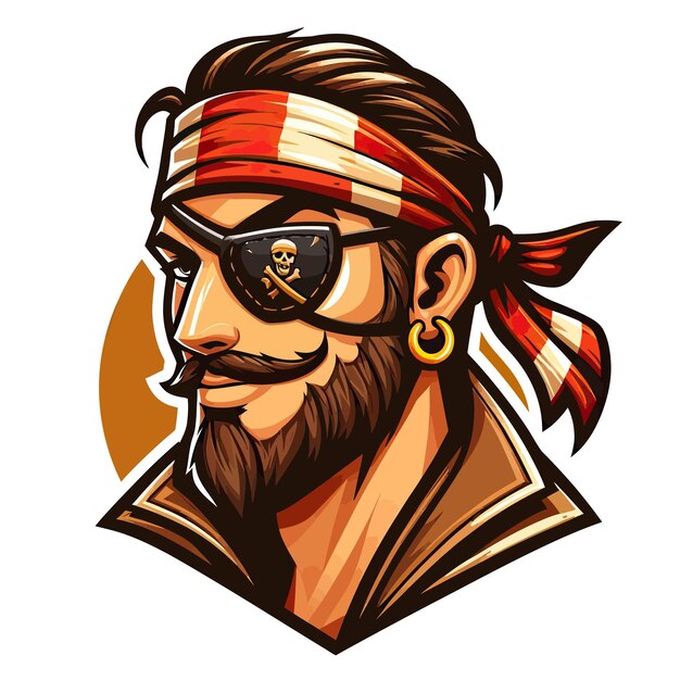 Vector el rostro del pirata.