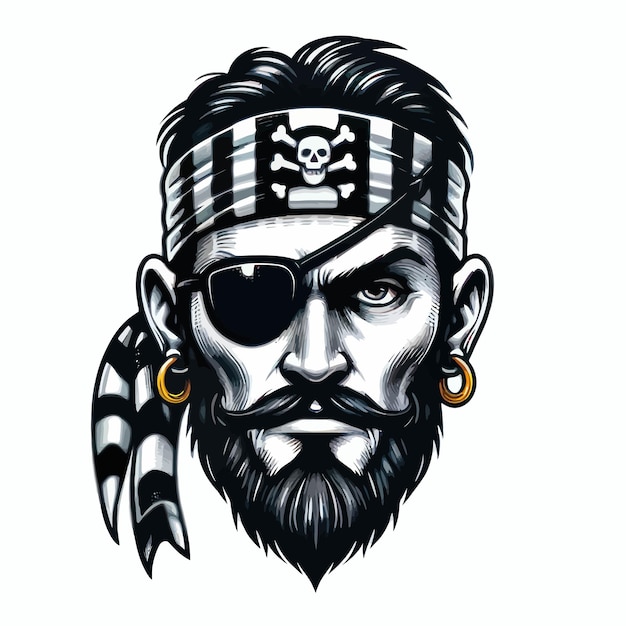 Vector el rostro del pirata.