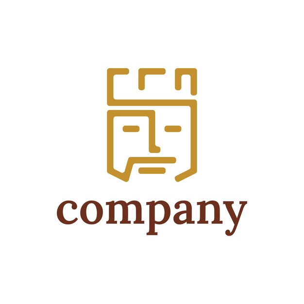rostro de príncipe con diseño de logotipo de estilo de línea