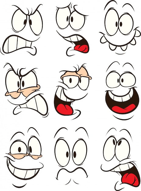Rostros de dibujos animados