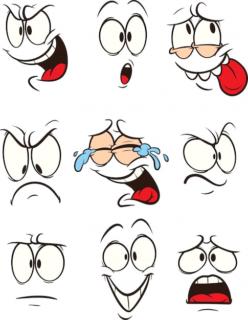 Rostros de dibujos animados
