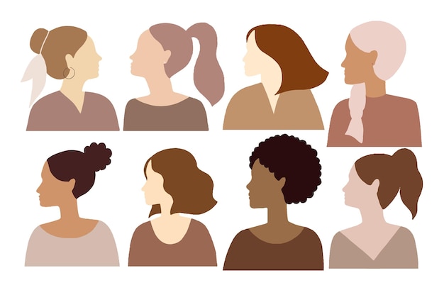 Rostros diversos de mujeres de diferentes etnias Mujeres internacionales