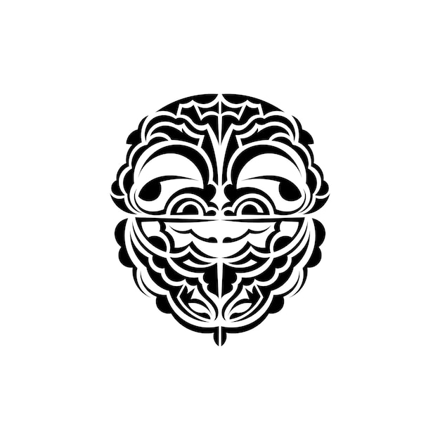 Rostros ornamentales Patrones tribales polinesios Adecuados para tatuajes Vector aislado