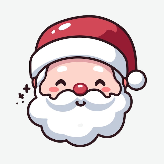 Rostros de Papá Noel e ilustración vectorial de todo el cuerpo