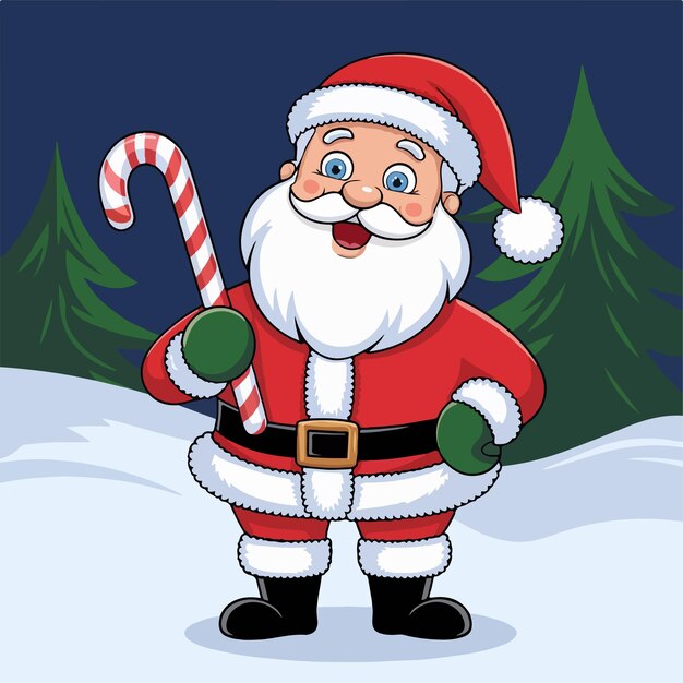 Rostros de Papá Noel e ilustración vectorial de todo el cuerpo