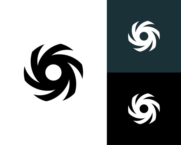 Rotación circular en espiral de círculo de vórtice con ilustración de diseño de logotipo vectorial de formas modernas abstractas