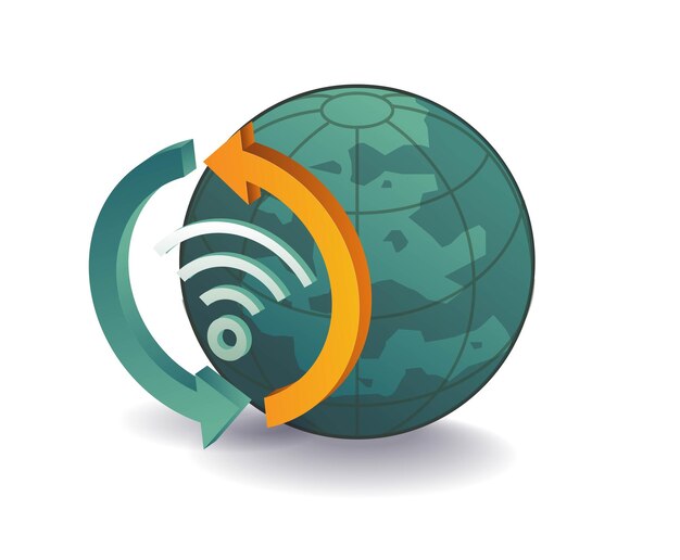 Rotación de la señal wifi de Internet en el mundo