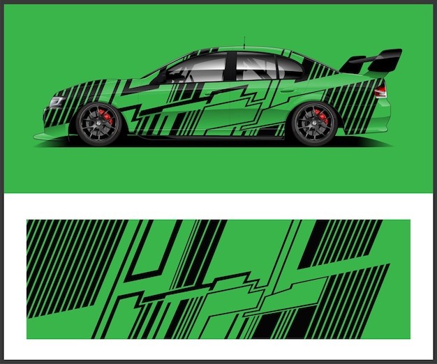 Rotulación de auto verde que dice "subaru wrx"
