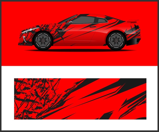 Una rotulación de coche roja y negra que dice hyundai.