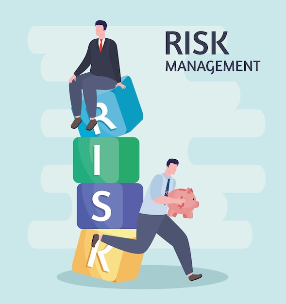 Vector rotulación de gestión de riesgos
