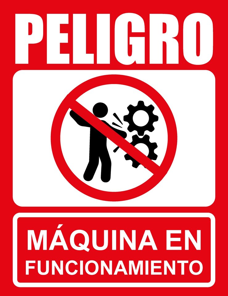 Rótulo para imprimir la máquina en funcionamiento
