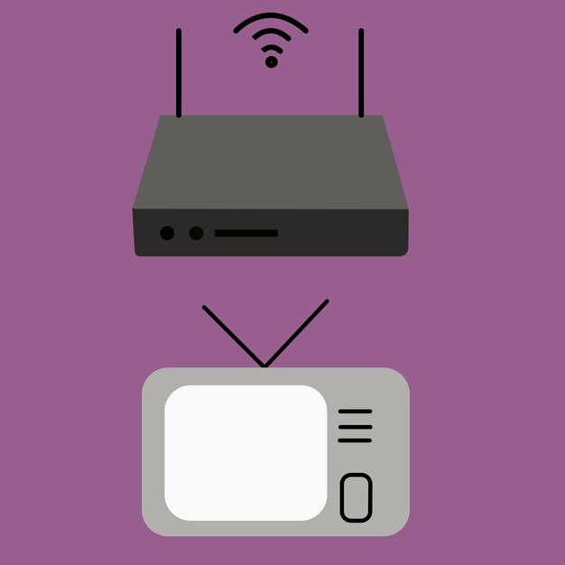 el router y el vector de televisión