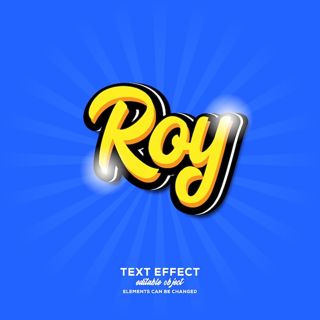 Vector roy efecto de texto simple con estilo de escritura moderno