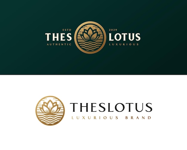 Royal elegante flor de loto de lujo estética plantilla de logotipo para empresa de negocios