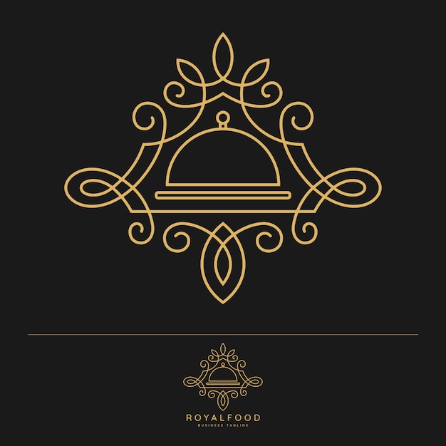 Royal Food - Plantilla de logotipo de restaurante de lujo